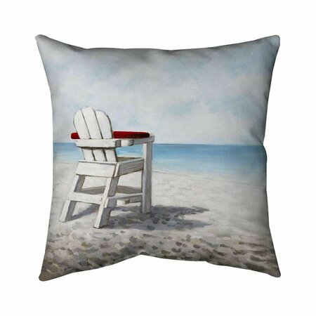 FONDO 26 x 26 in. White Beach Chair-Double Sided Print Indoor Pillow FO2772458